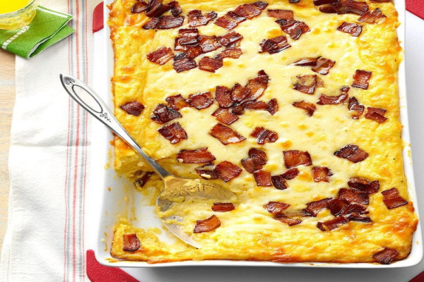 Baked Two Cheese & Bacon Grits