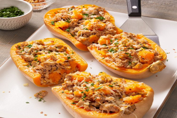 Sausage Stuffed Butternut Squash