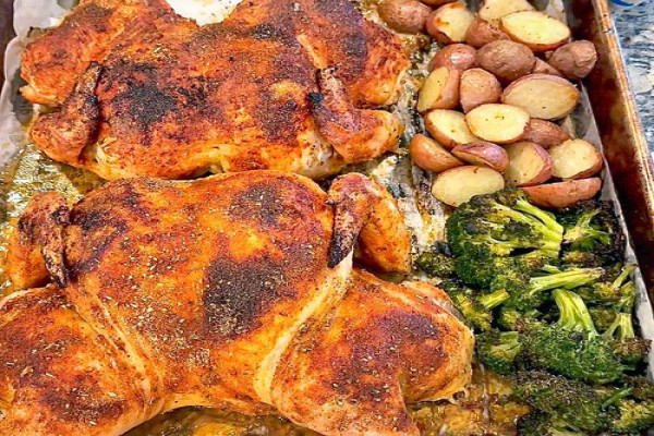 Easy Spatchcock Sheet Pan Chicken