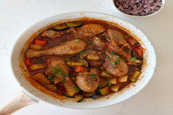 Korean Spicy Braised Chicken