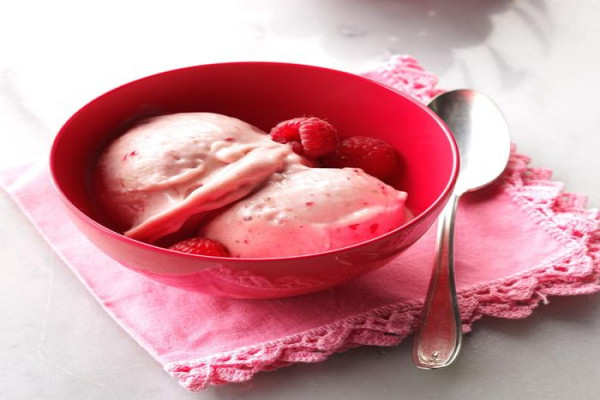 Raspberry Banana Soft Serve