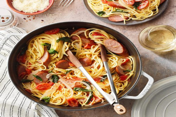 Sausage and Basil Pasta