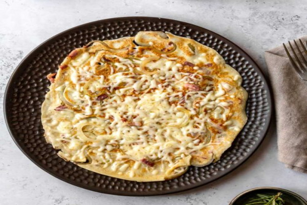 Dutch Pancake with Bacon, Cheese and Onion