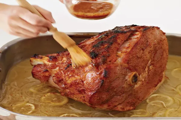 Lemon-and-Pickled-Pepper-Glazed Ham
