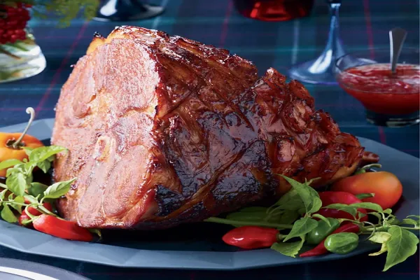 Smoky Glazed Ham with Red Pepper Jelly