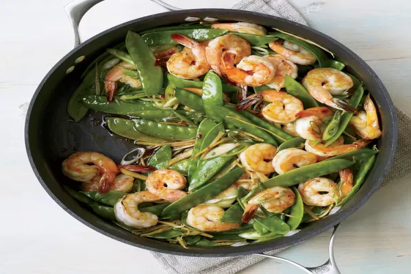 Gingered Stir-Fry with Shrimp and Snow Peas