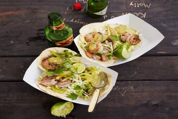 Shrimp Tacos with Tomatillo Salsa