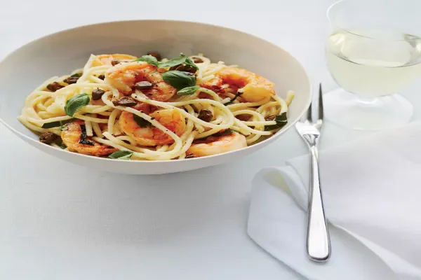 Lemon Spaghetti with Shrimp