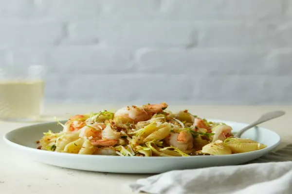 Pasta Shells with Shrimp and Garlicky Bread Crumbs