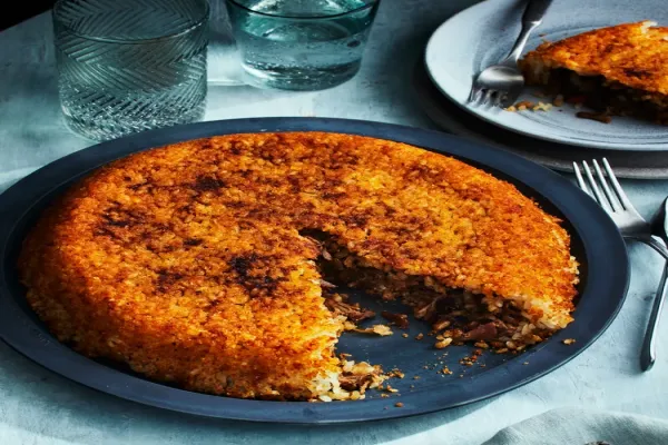 Bomba di Riso (Stuffed Rice Cake) with Shredded Duck