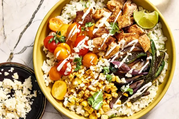 Street Corn-Chicken Burrito Bowl