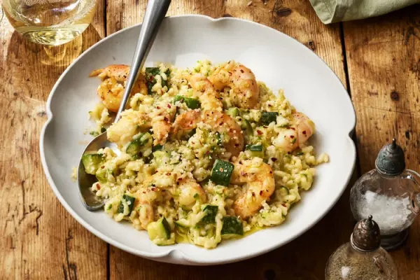 Rich Zucchini Risotto with Shrimp Brings Tuscany to the Table