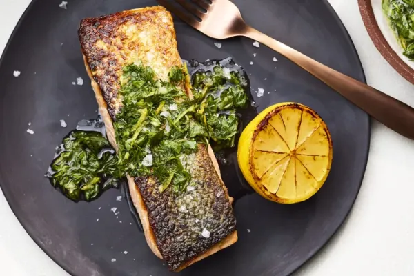 Pan-Roasted Salmon with Horseradish Gremolata