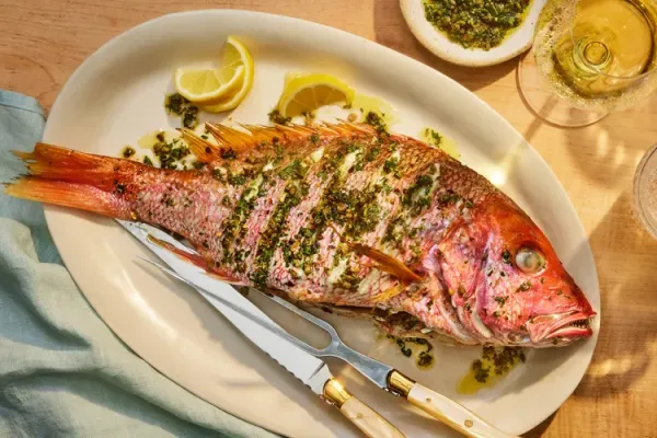Grilled or Roasted Whole Red Snapper