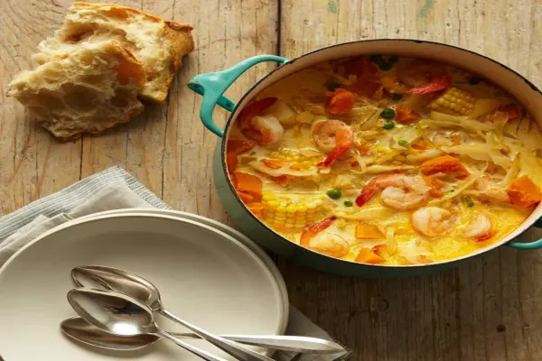 Peruvian Shrimp and Corn Chowder