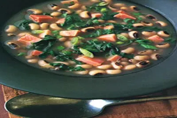 Black-Eyed-Pea Soup with Greens and Ham