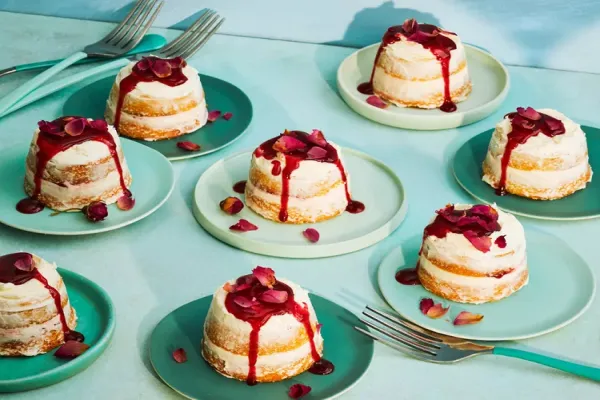 Orange Cardamom Butter Cakes with Rosewater Icing