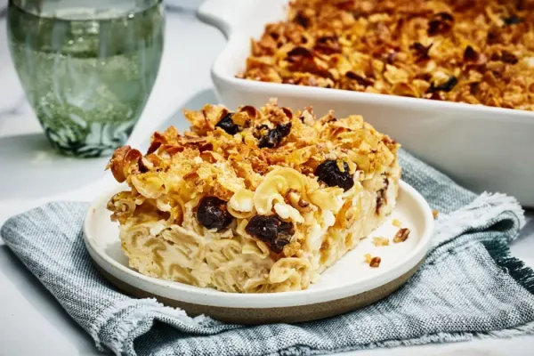 Sweet Noodle Kugel with Dried Cherries