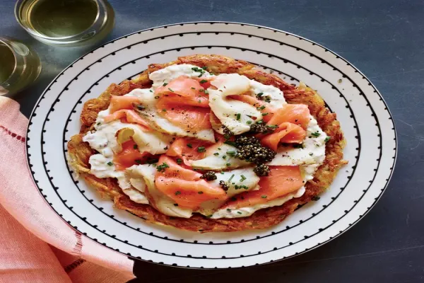 Crispy Potato Galette with Smoked Fish and Dill Crème