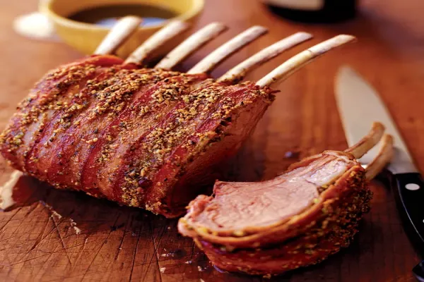 Pistachio Crusted Rack of Lamb with Pancetta