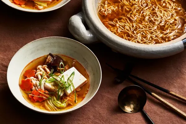 Miso Tofu Hot Pot with Ramen