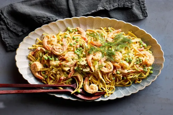 Cold Shrimp and Linguine Pasta Salad